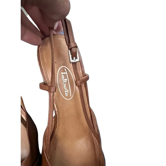 Talbots Women's Brown Leather Pointed Toe Heel Sandal Size 10M - Picture 2 of 8